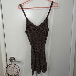 Cheetah tie string romper